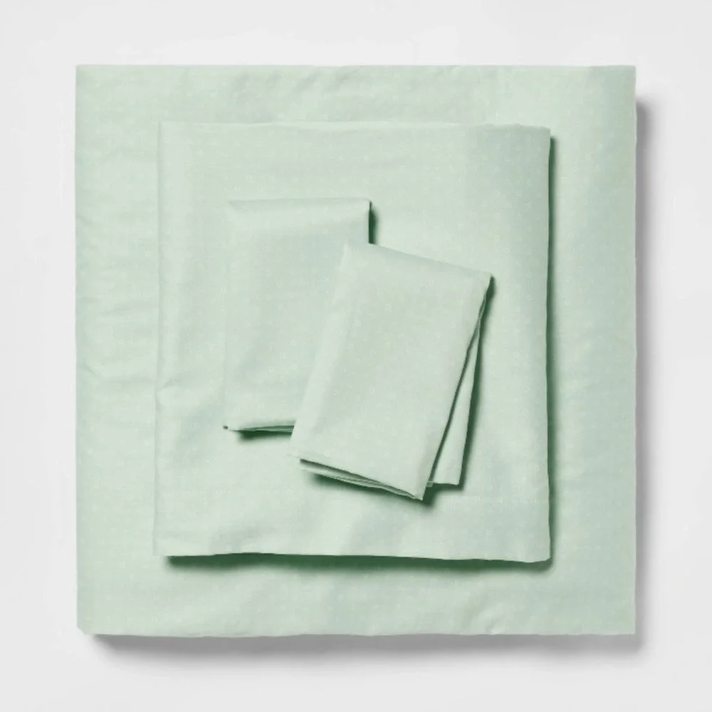Room Essentials Cotton Blend Sateen Sheet Set - Soft Green